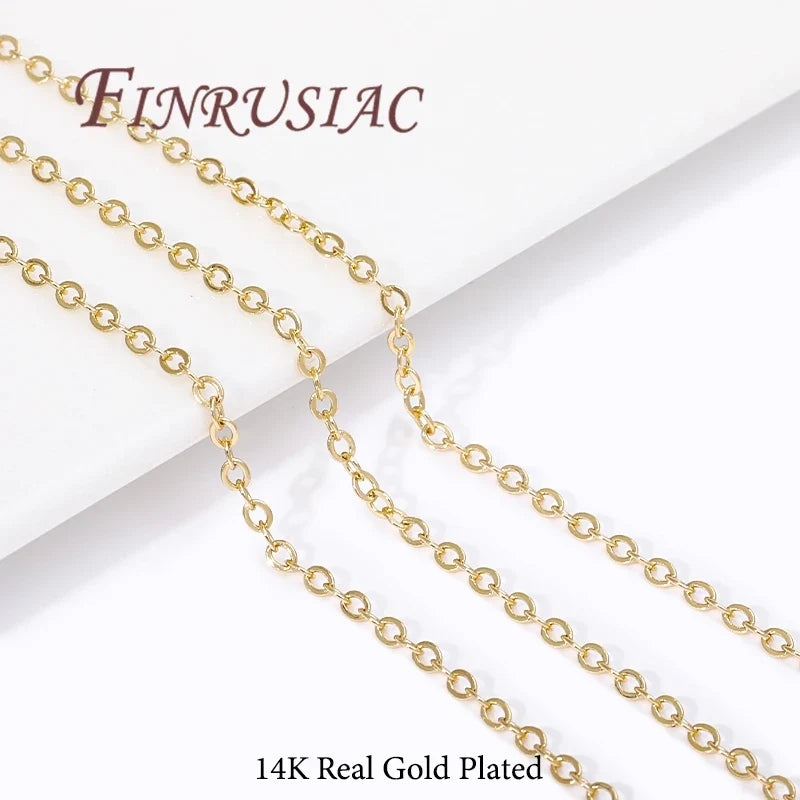 18K Gold Plated O Shape Chain 1.2mm–2mm | DIY Necklace Bulk