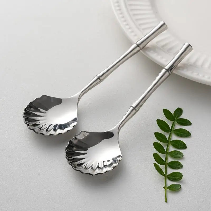 Seashell Stainless Steel Dessert Spoon – Tea & Wedding Gift