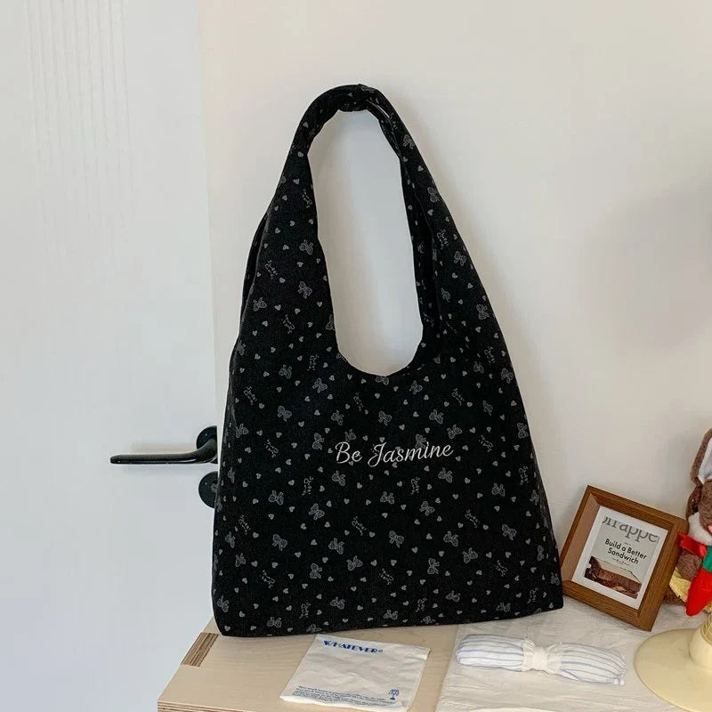 Korean Style Corduroy Tote Bag – Women's Casual Shoulder Bag