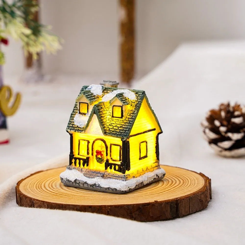 LED Christmas Village Miniature Light House Resin Ornament