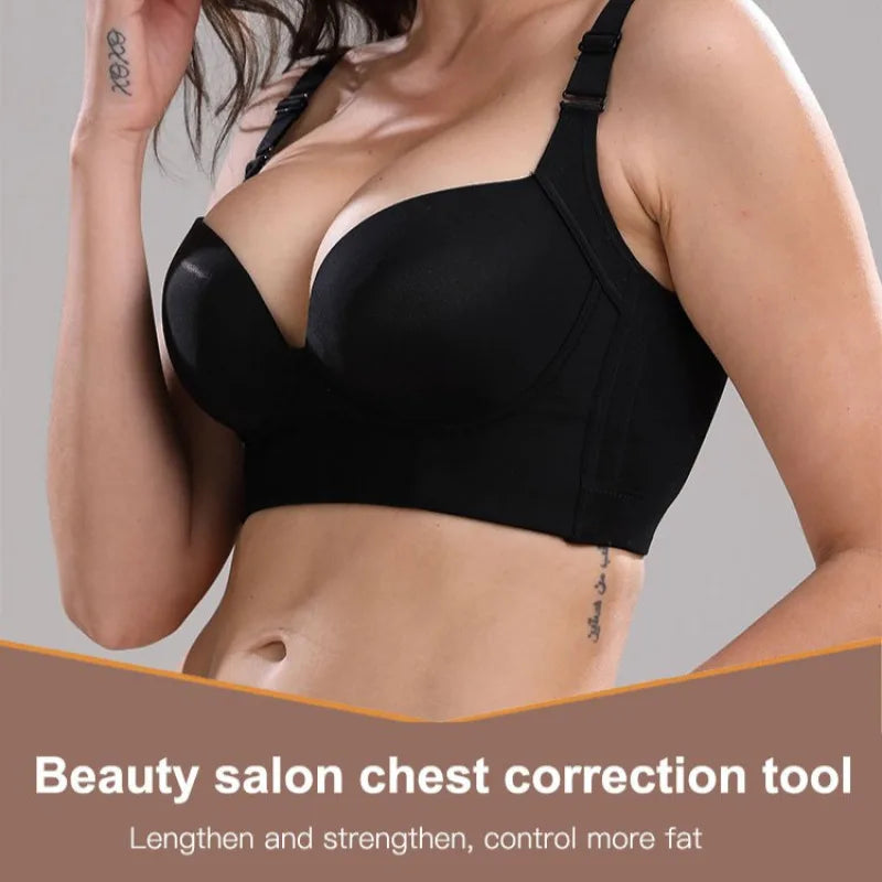 Women's Wireless Full Cup Push Up Bra – 7-Row Hook Support