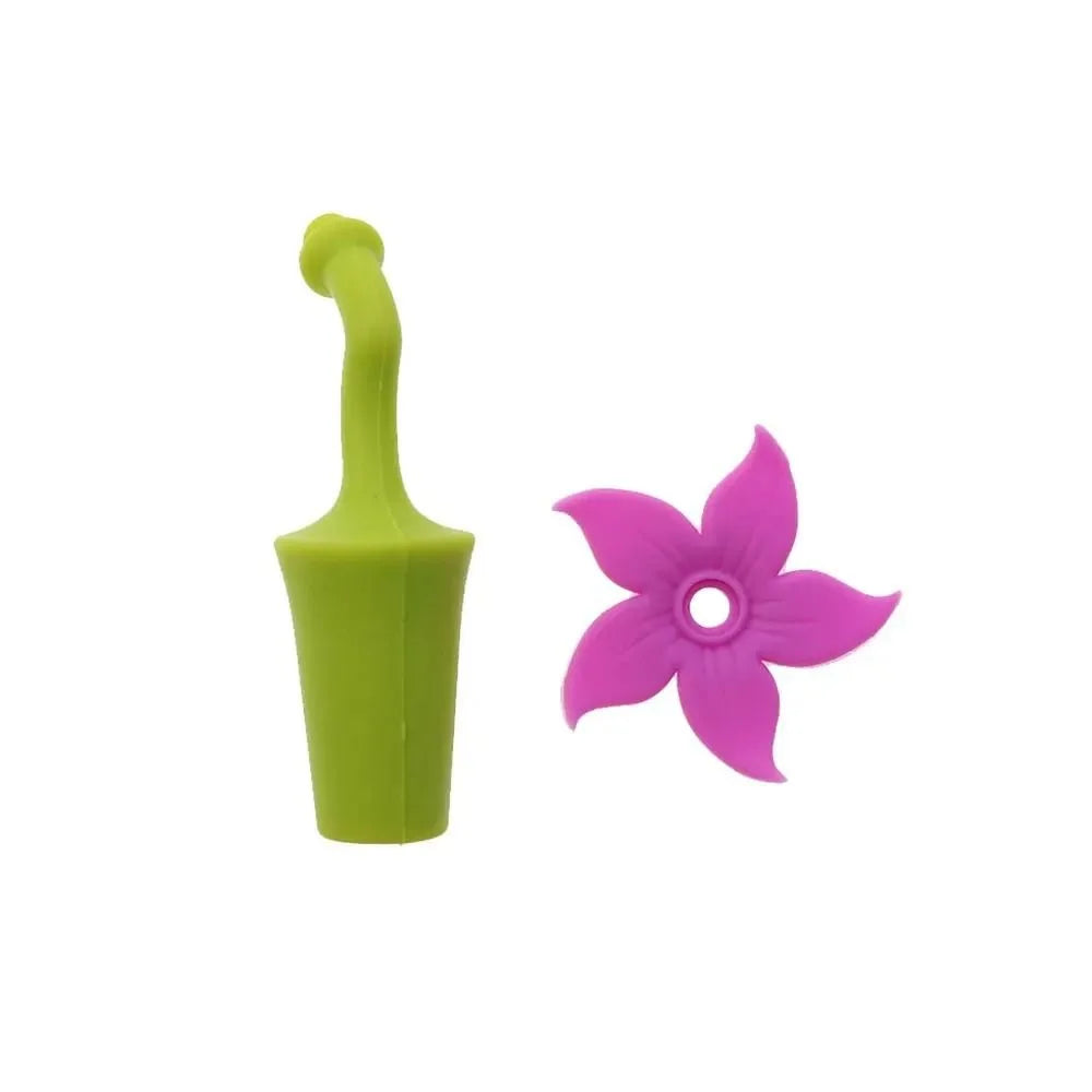 Silicone Wine Bottle Stopper Flower Design – Leak-Proof