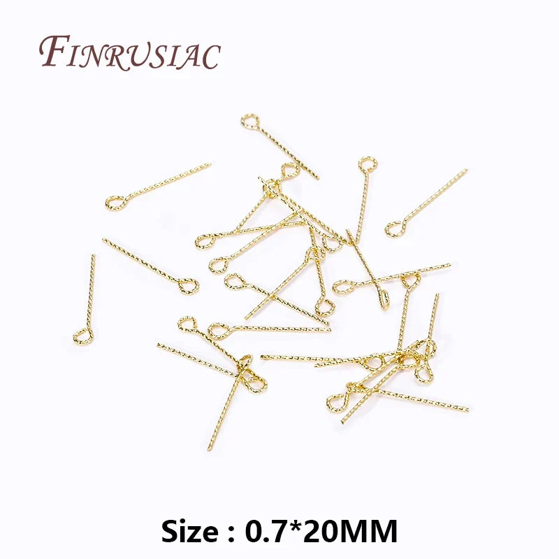 50Pcs 18K Gold Plated Brass Eye Pins – DIY Jewelry Making