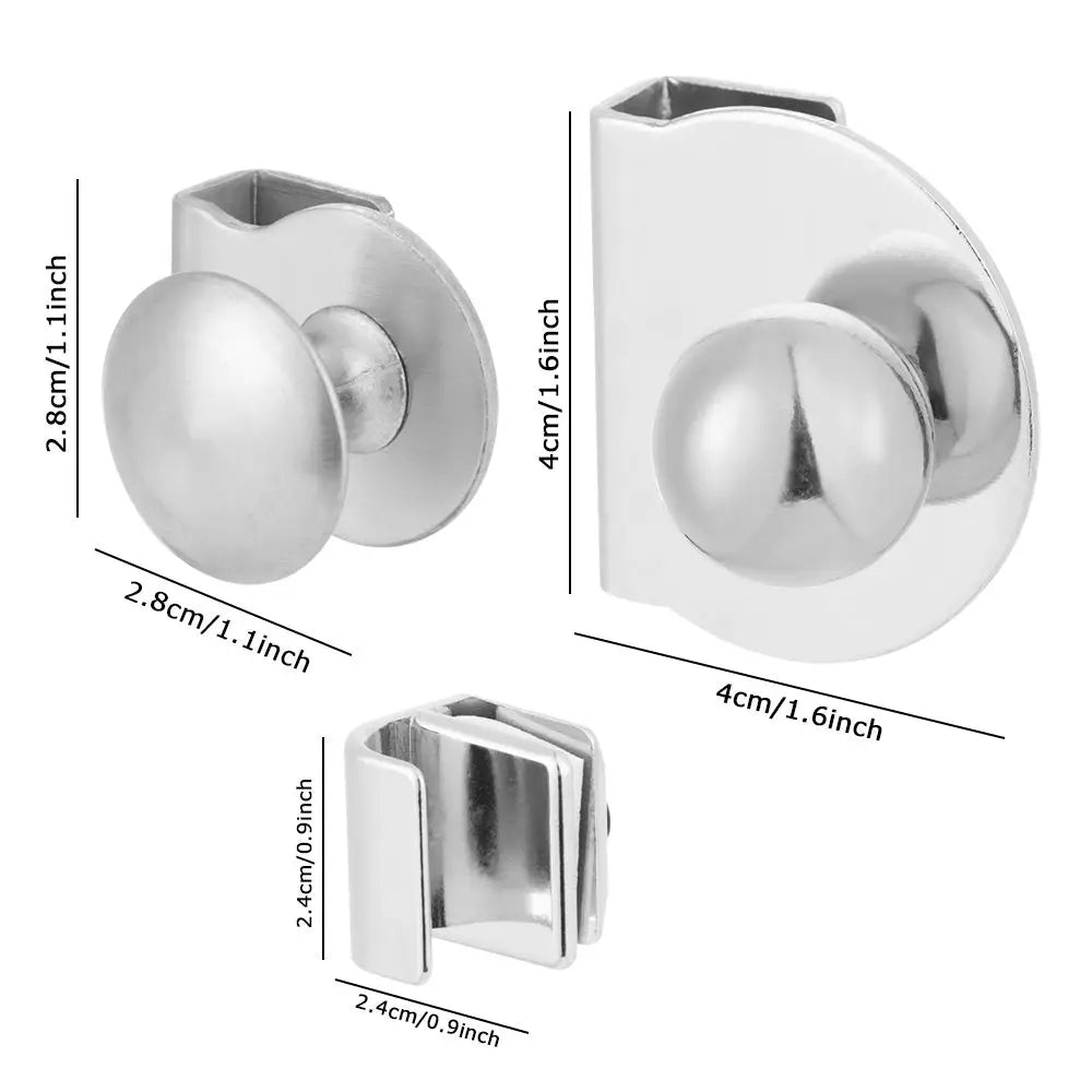 No-Drill Steel Glass Door Handle & Cabinet Drawer Pull Knob