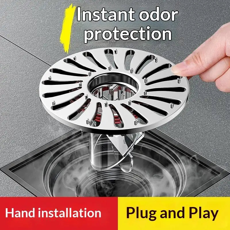 Anti-Odor Floor Drain Cover with Removable Filter Basket