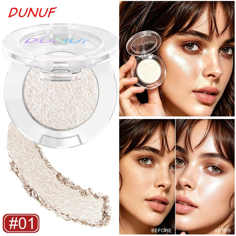 DUNUF Marbled Baked Highlighter Palette – Shimmer Contour Powder