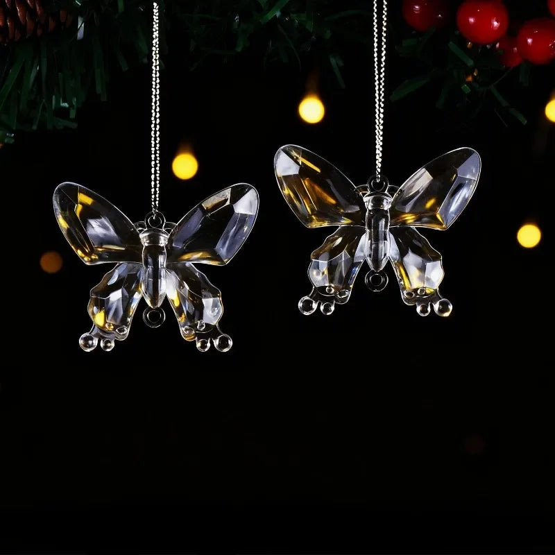 5PCS Transparent Plastic Christmas Snowflake Ornaments | Indoor & Outdoor