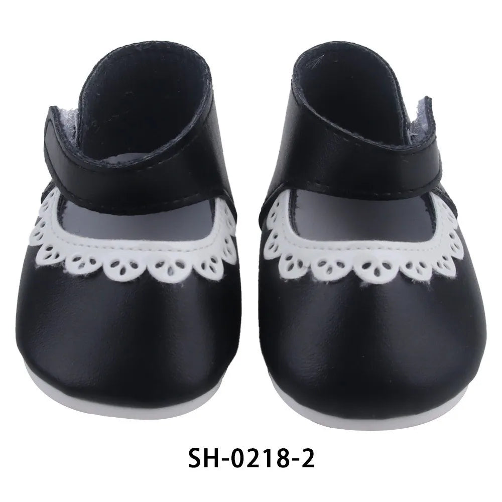 PU Leather Ruffle Mini Doll Shoes 8cm for 55cm / 22-Inch Dolls
