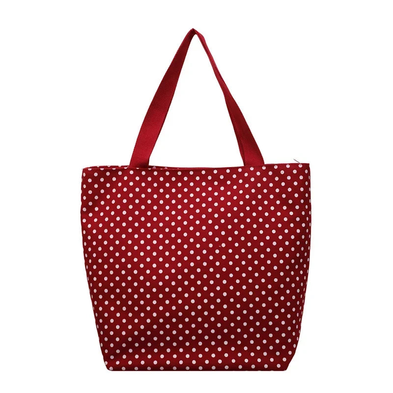 Canvas Polka Dot Large Tote Bag – Shoulder & Commuter Bag
