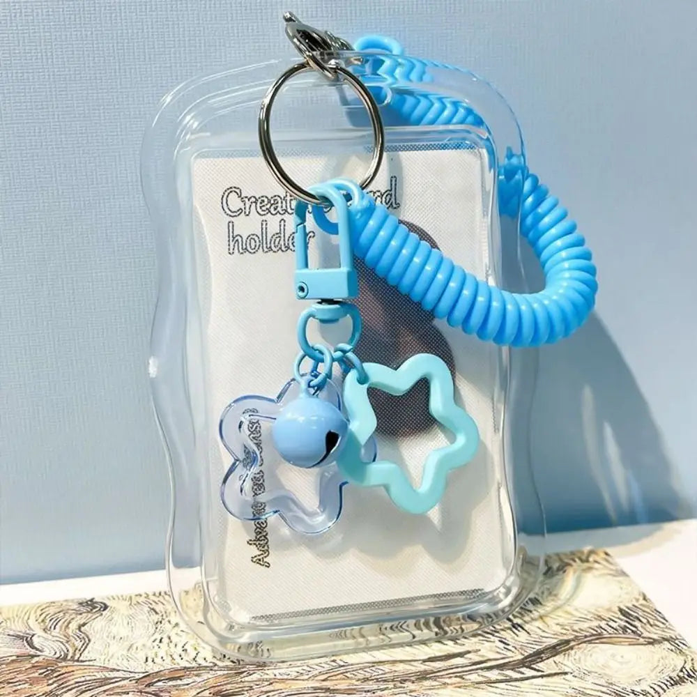 Silicone Kpop Photocard Holder Star Keychain Sliding Cover