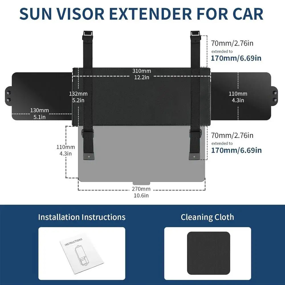 Universal Car Sun Visor Extender – Anti-Glare UV Shield