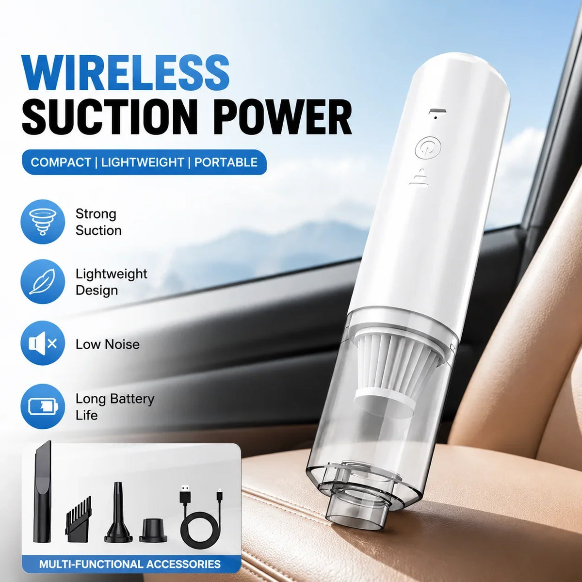 Wireless Handheld Cordless Vacuum – Portable Mini Car & Home Vac