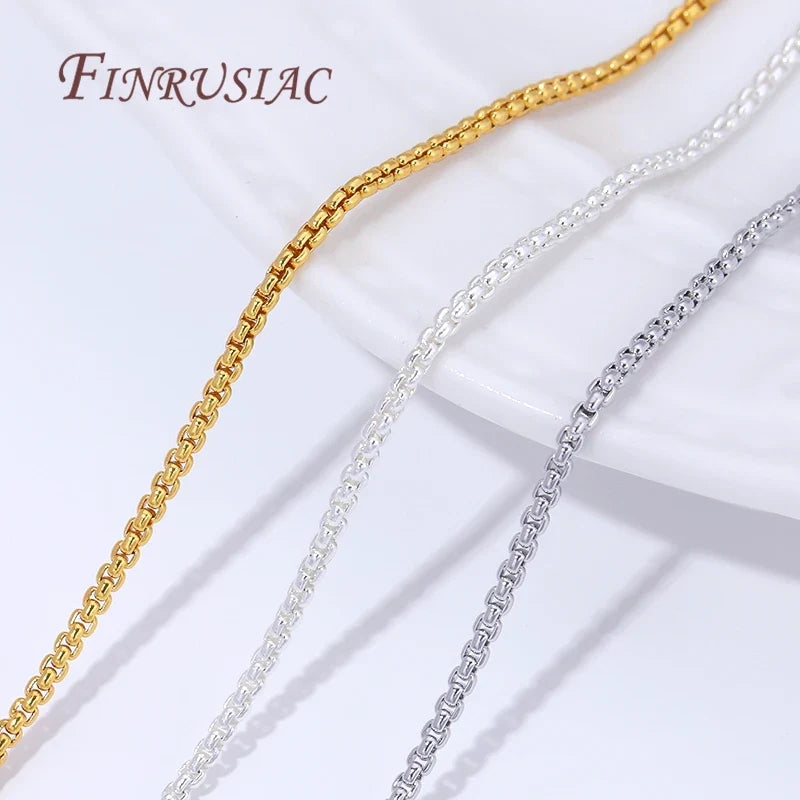 50cm 18K Gold Plated Box Chain Necklace | DIY Jewelry