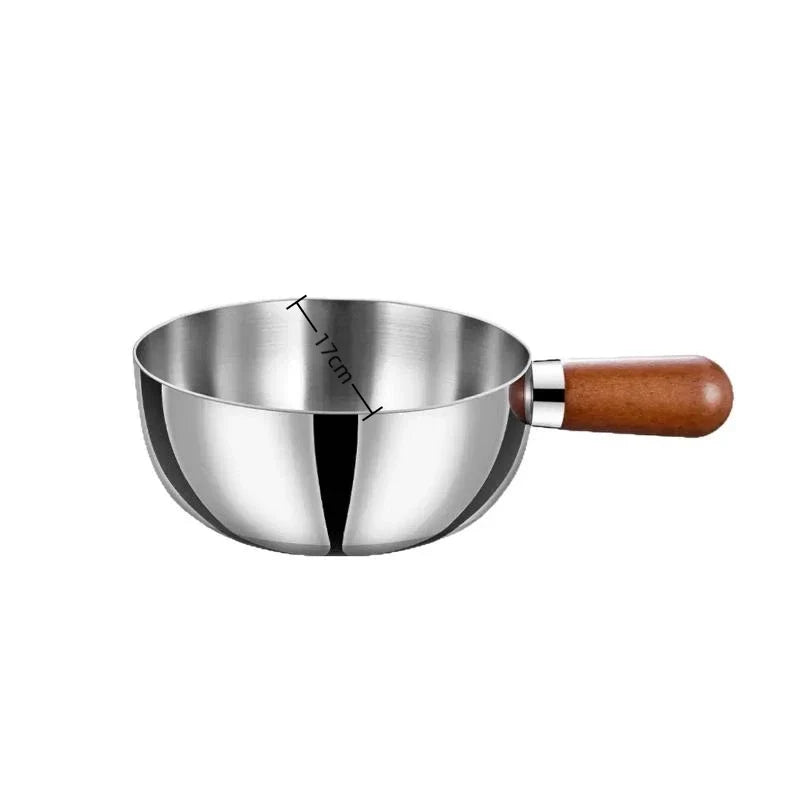 Stainless Steel Mini Pot with Walnut Handle – 14/17cm