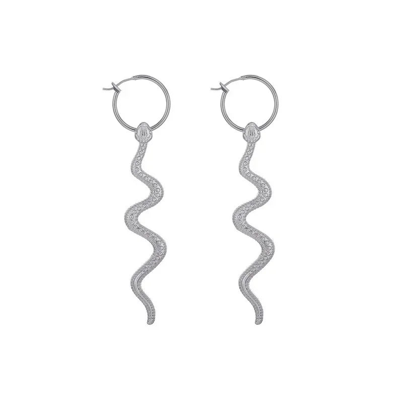 Vintage Snake Dangle Drop Earrings – Zinc Alloy Animal Style