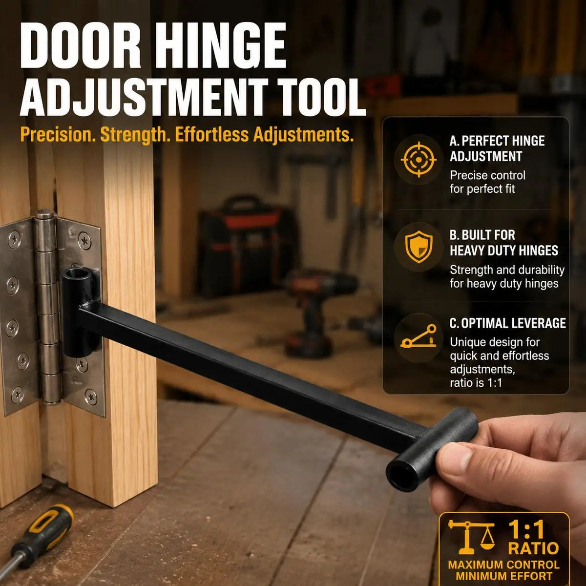 Heavy Duty Door Hinge Adjustment Tool – Alignment Spanner & Wrench