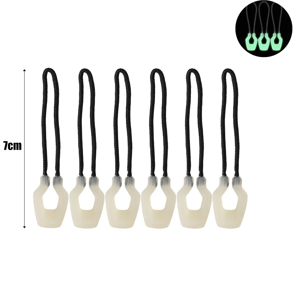 6Pcs Luminous Zipper Pullers – Glow-in-the-Dark Zip Extensions