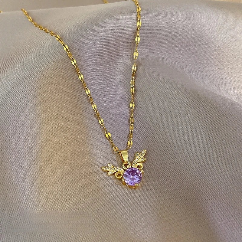 Zirconia Pendant Necklace for Women | Gold Minimalist Chain