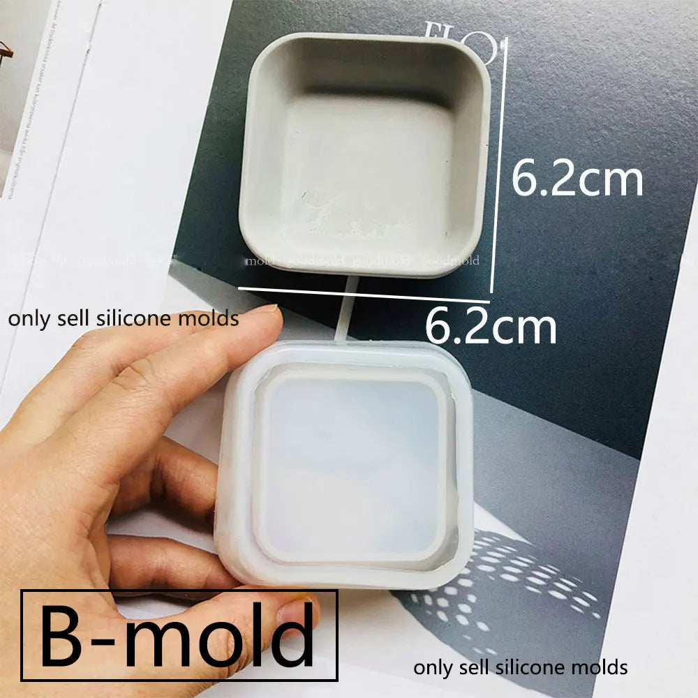 Silicone Jewelry Dish Mold – Heart, Square & Oval Ring Trays
