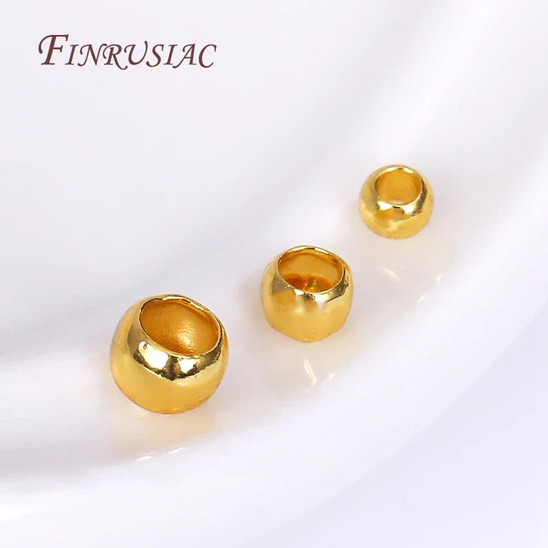 14K/18K Gold Plated Round Crimp Beads 2mm 2.5mm 3mm | DIY Jewelry