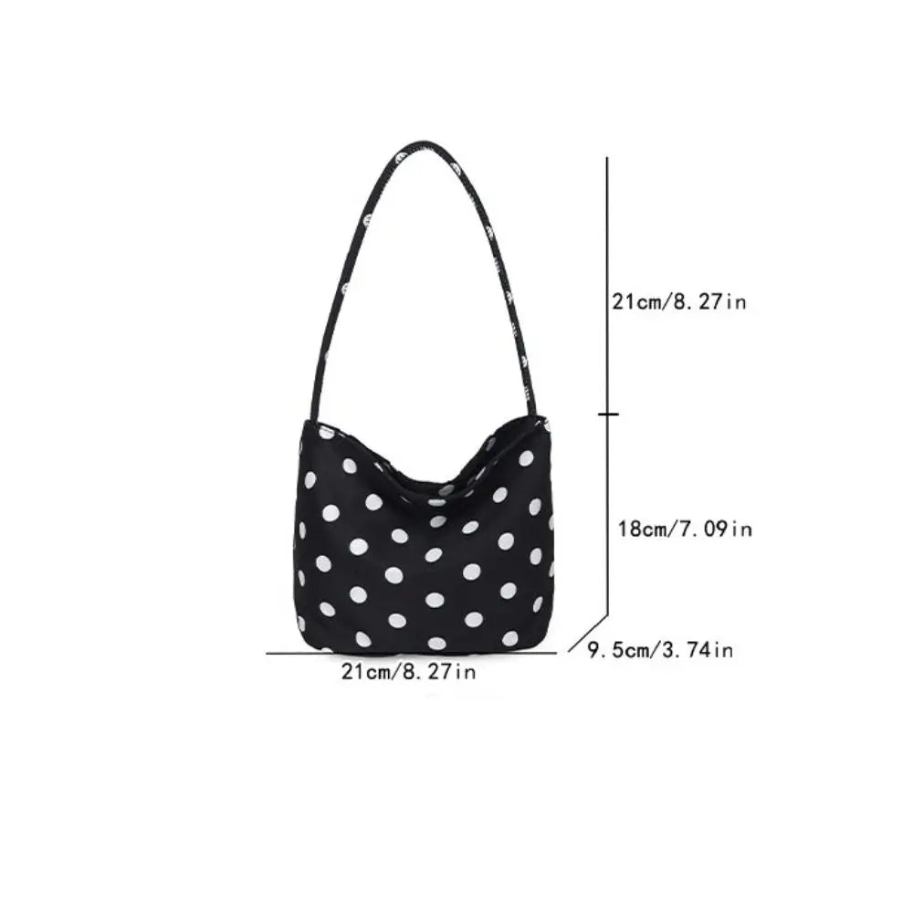 Women's Polka Dot Shoulder Bag – Water-Resistant Oxford Tote