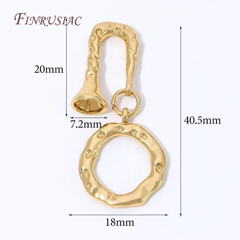 18K Gold Hammered OT Toggle Clasp | DIY Jewelry Finding