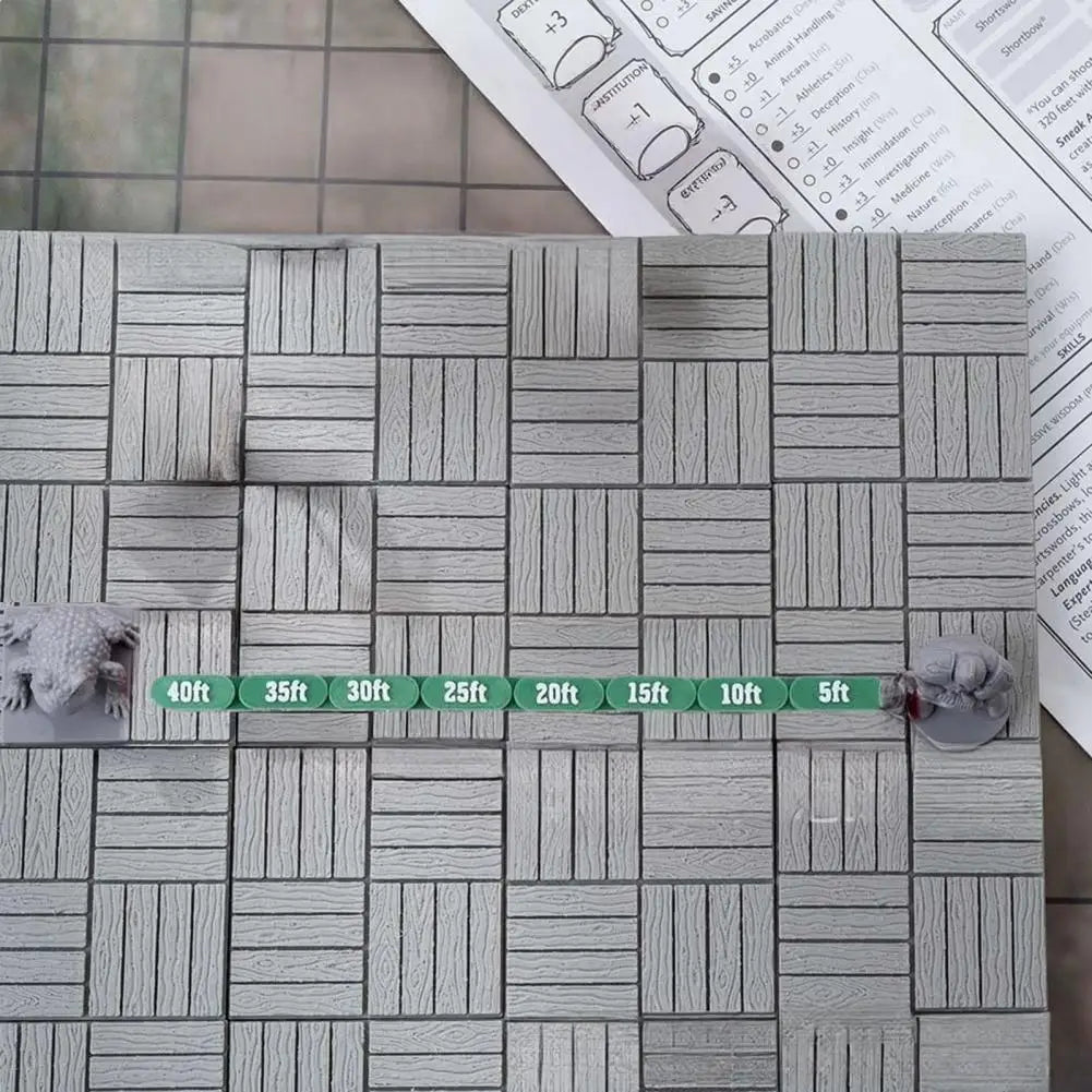 Articulated Flexible Chain Ruler for Tabletop RPG Board Games