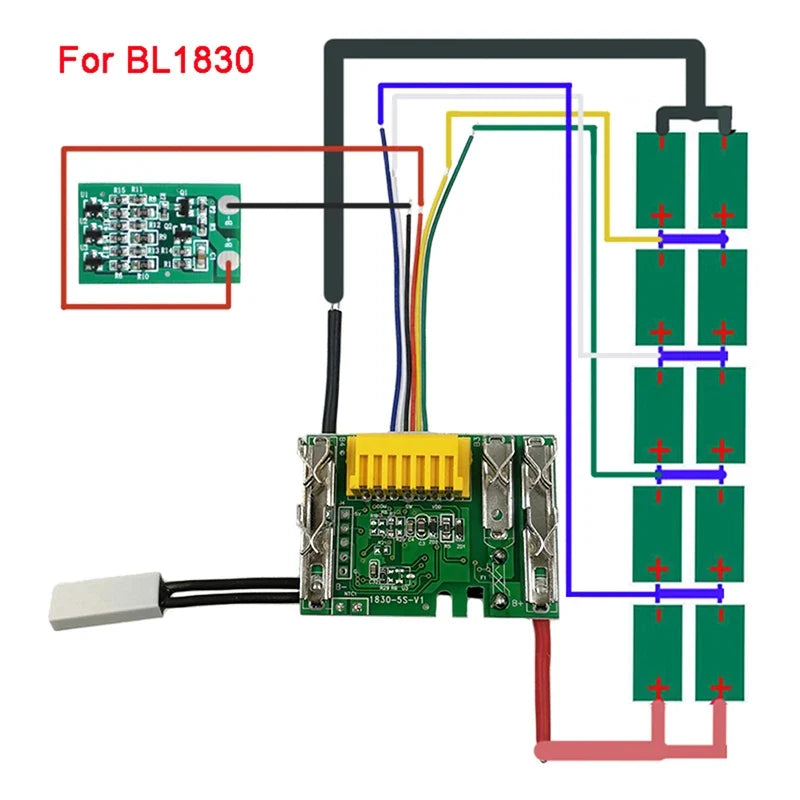 18V BL1830 Lithium Battery Protection Circuit Board PCB/LED