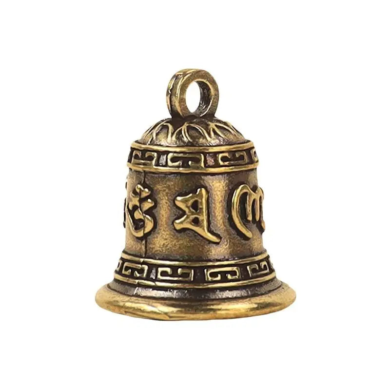Retro Copper Mantra Bell Antique Engraved Pendant Charm