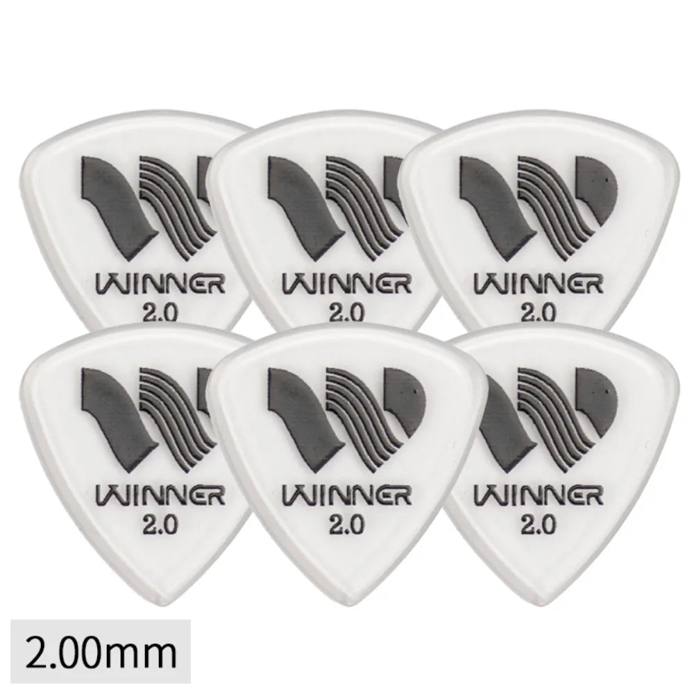 Winner 2.0mm Thick Guitar Picks | Anti-Slip Triangular – 6 Pack
