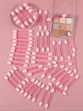 50pcs Pink Double-Ended Eyeshadow Applicator Sponge Sticks
