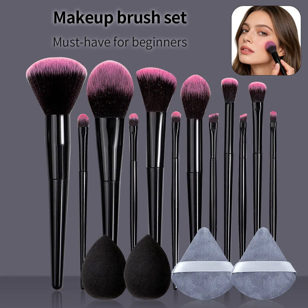 16-Piece Professional Makeup Brush Set – Soft Fluffy Brushes