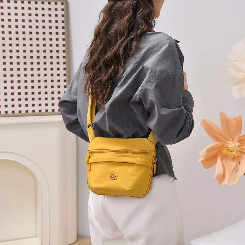 Nixie Small Square Shoulder Bag – Waterproof Multi-Pocket Nylon