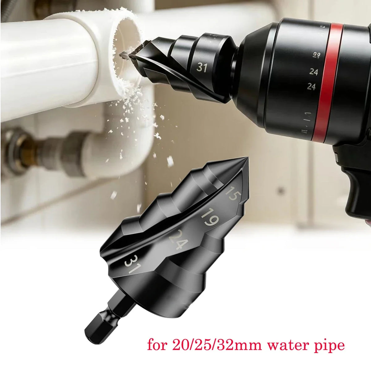 DAZZLEEX HSS Step Drill Bit PPR PVC Pipe – 15/19/24/31mm