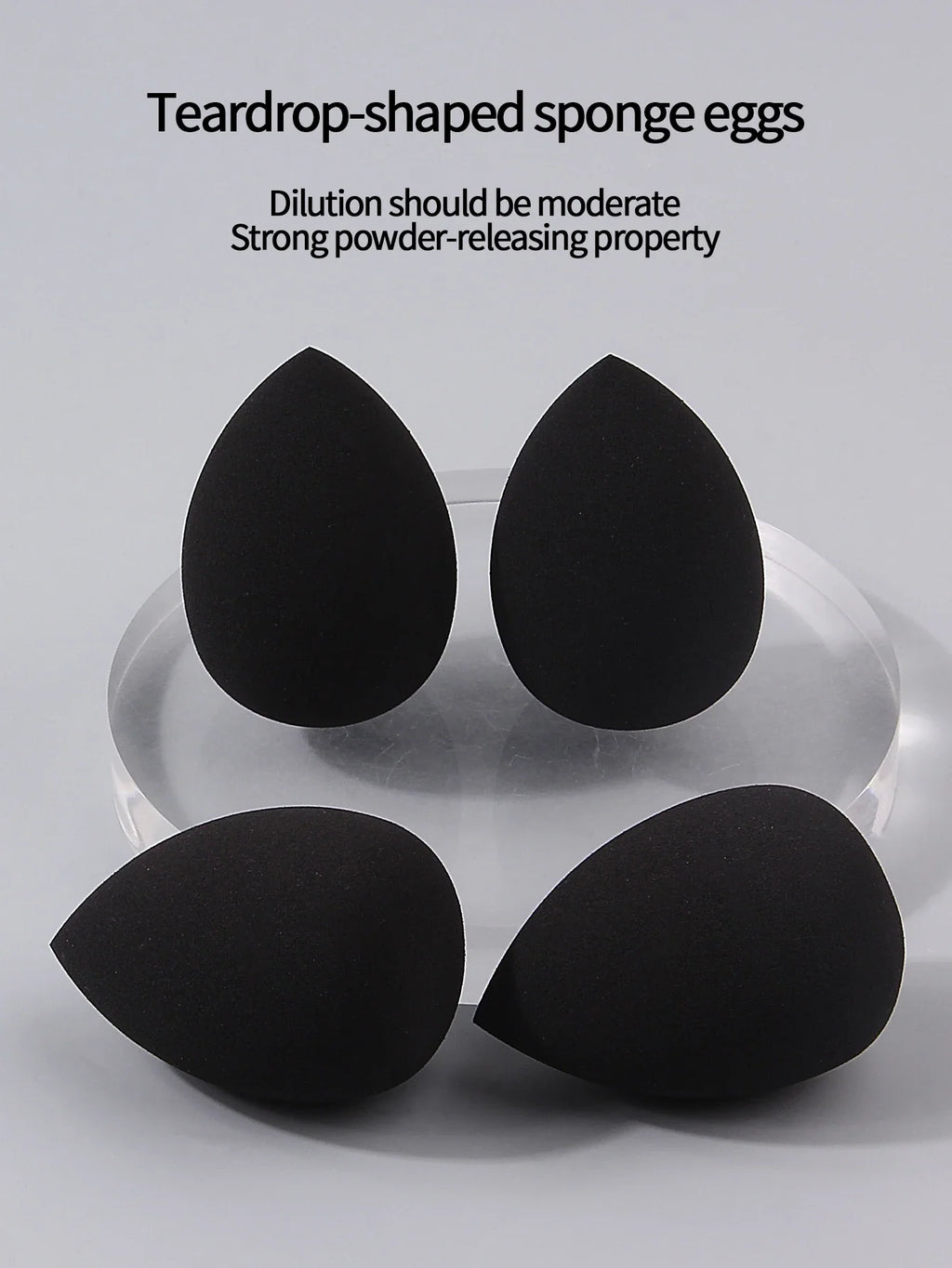 12-Piece Black Beauty Egg Makeup Sponge Set – Dry & Wet