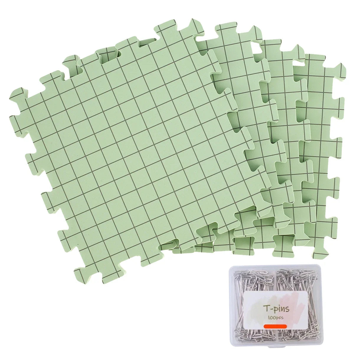 Foam Blocking Board Set – 4 EVA Grid Mats for Knitting & Crochet