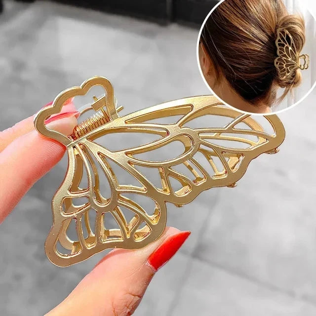 Metal Geometric Hair Claw Clips – Gold & Silver for Women