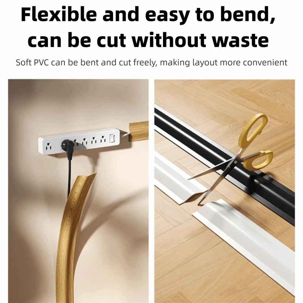 PVC Floor Cord Cover – Flexible Cable Management Protector