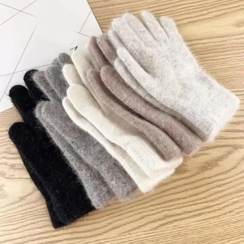 Women's Winter Cashmere Knit Gloves – Warm Full Finger