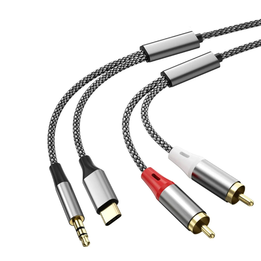 Type-C & 3.5mm to Dual RCA Audio Split Cable | Speakers