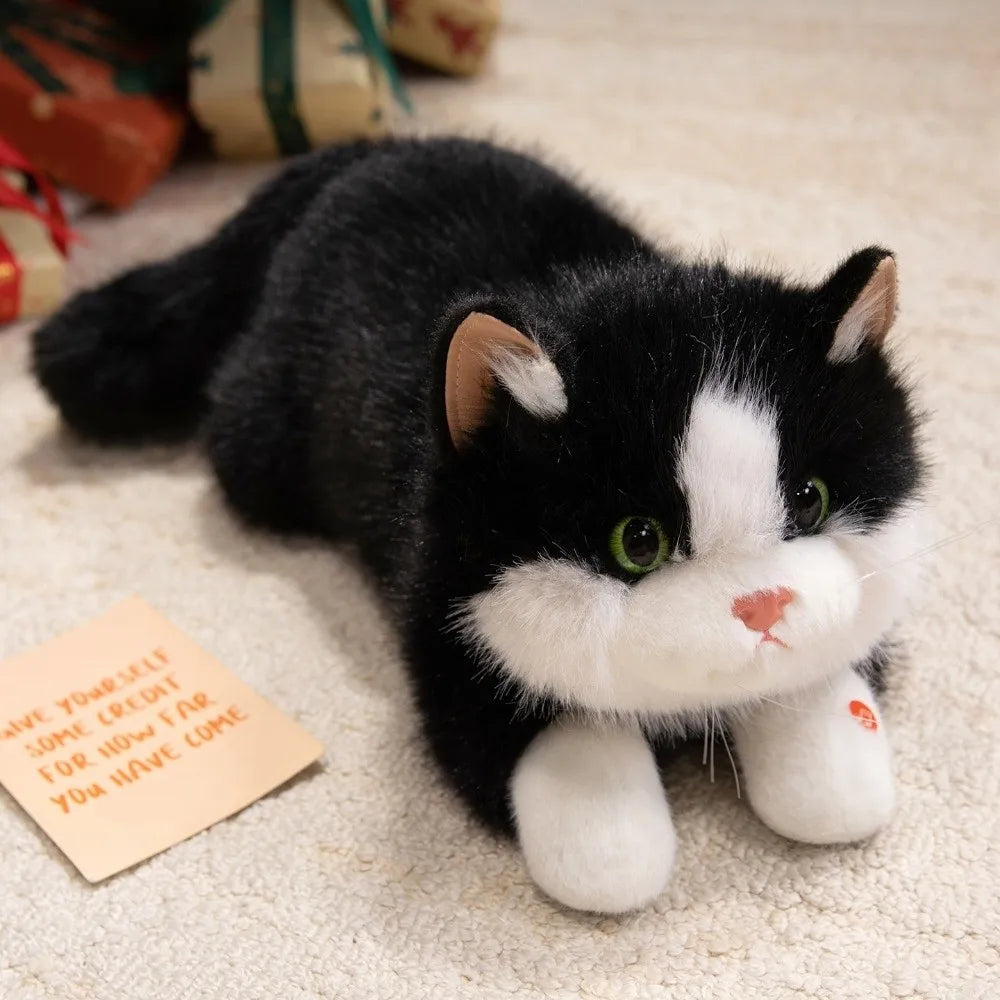 Realistic Cat Plush Toy – Fluffy Voiced Stuffed Animal Doll 40cm