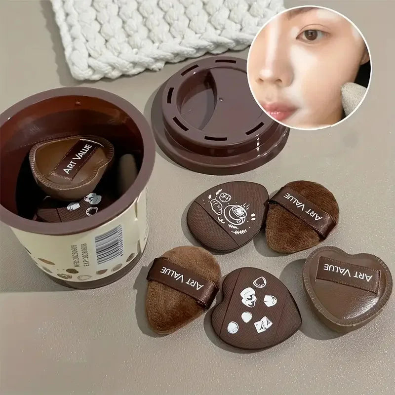 5-Piece Mini Finger Puff Set with Box – Makeup Sponge Applicator