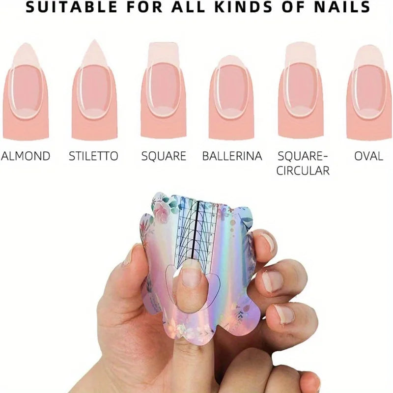 100/300Pcs Nail Extension Form Stickers for Gel & Acrylic