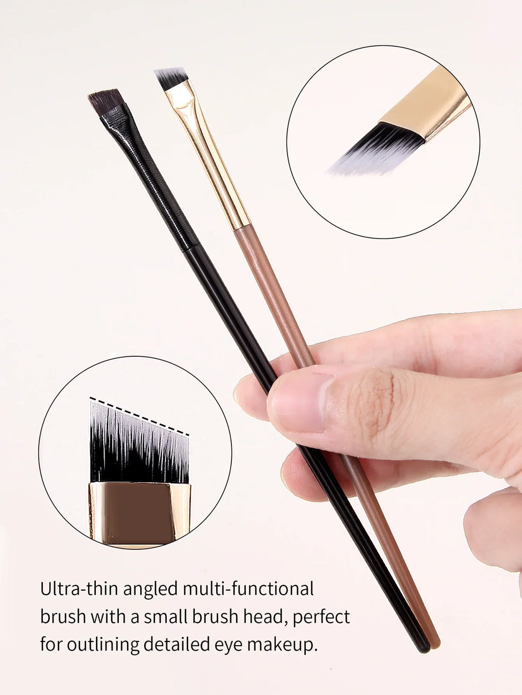 Ultra Thin Blade Eyeliner & Eyebrow Brush Set – 6 Pcs