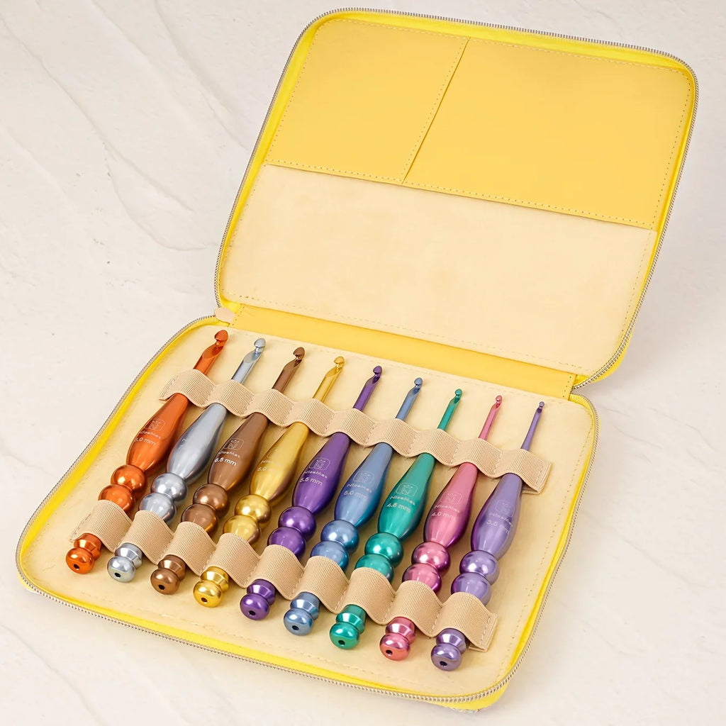 9-Piece Anti-Slip Crochet Hook & Knitting Needle Set