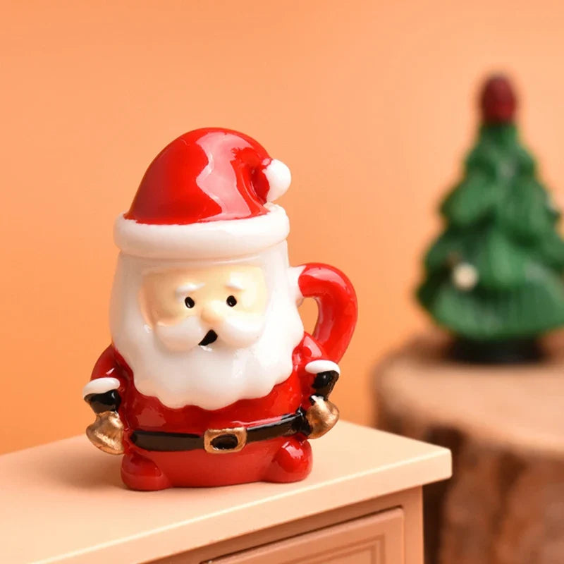 Mini Santa Claus Teacup Resin Christmas Miniature Decoration
