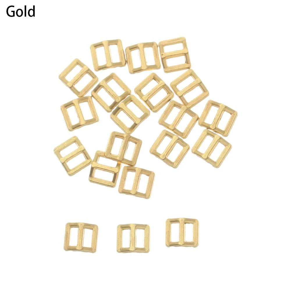 20pcs Mini 3mm Metal Tri-Glide Buckles – DIY Doll Bags & Belts
