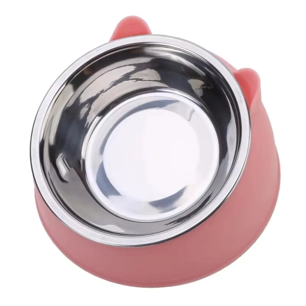 Stainless Steel Tilted Pet Bowl for Cats & Dogs | Ergonomic