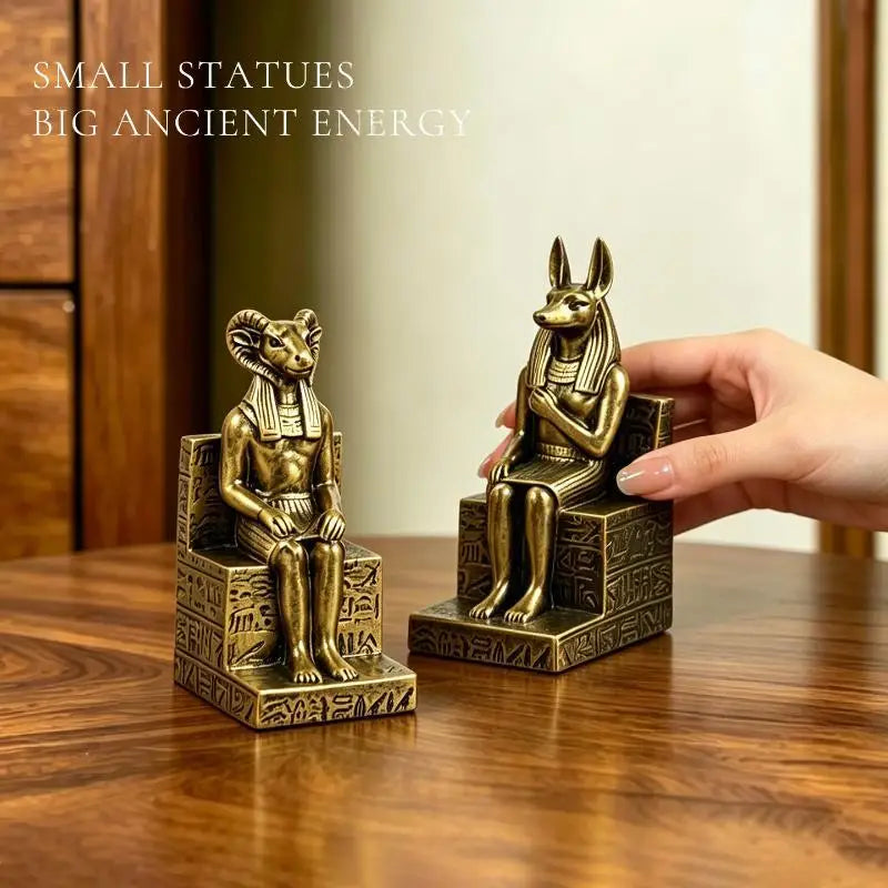 Egyptian Anubis & Khnum Resin Statue Figurine | Home Décor