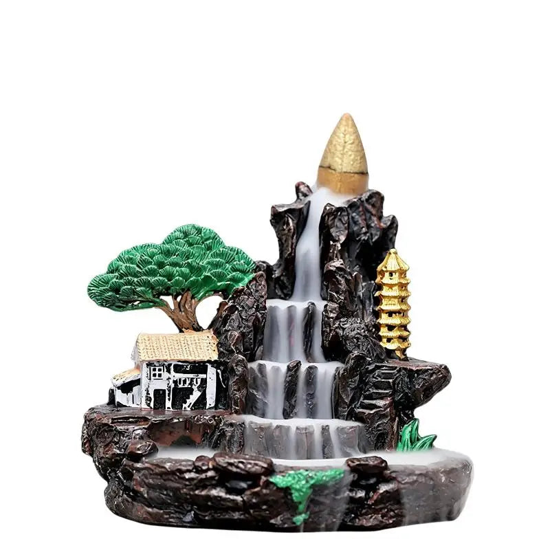 Resin Mountain Waterfall Backflow Incense Burner – Zen Decor